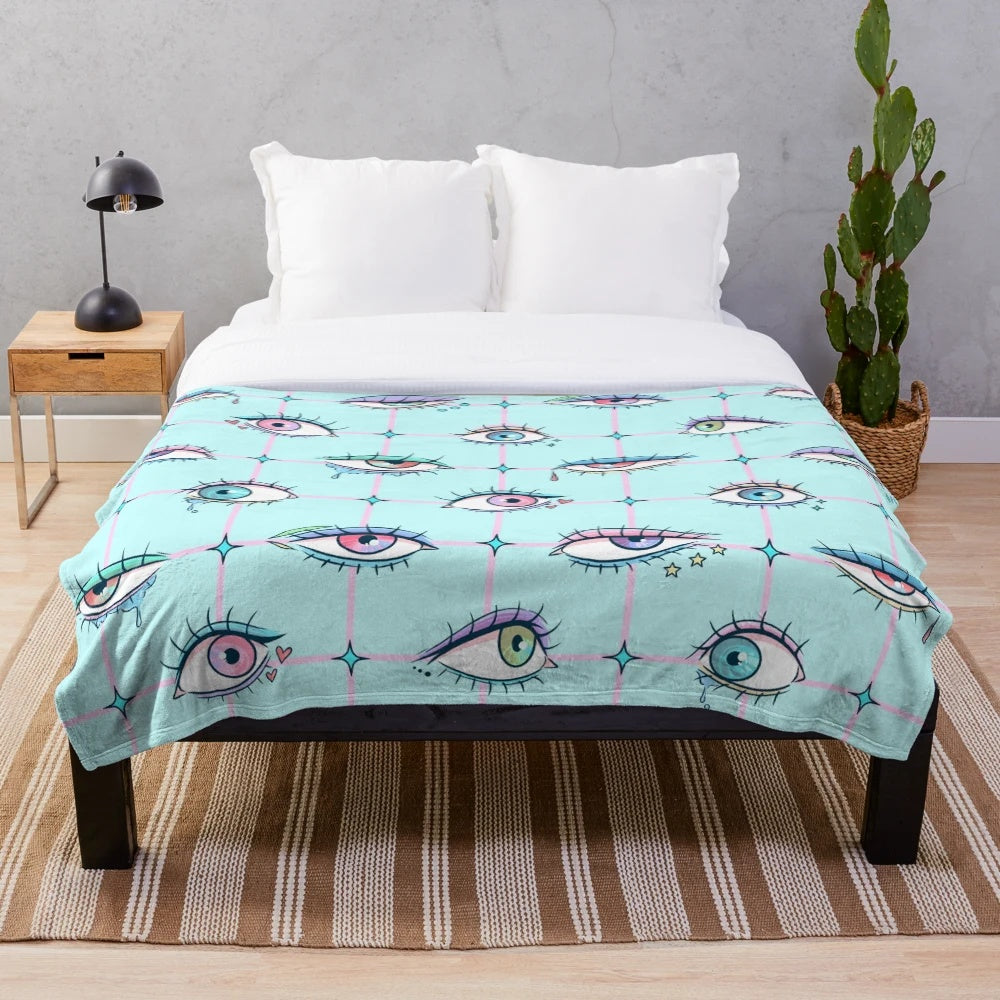 Plush blanket with original eye-catching digital art design