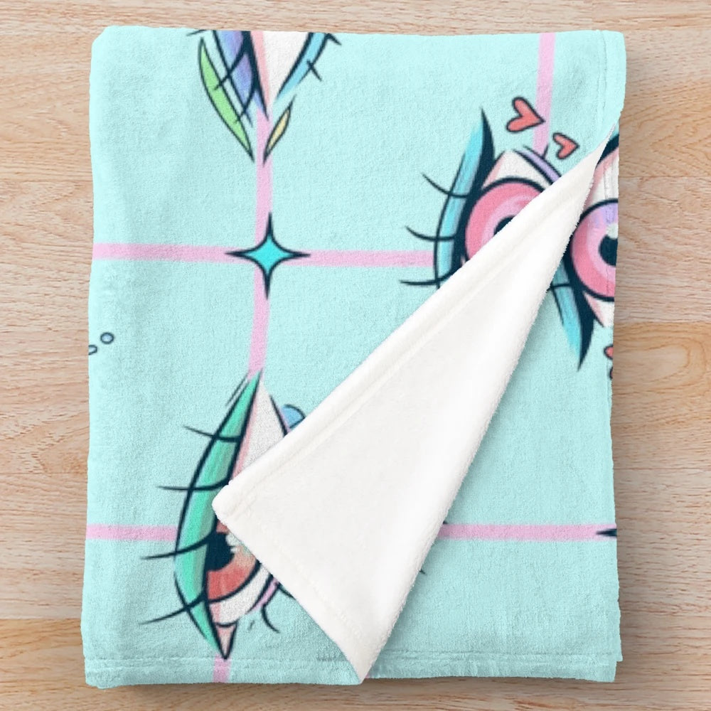 Plush blanket with original eye-catching digital art design