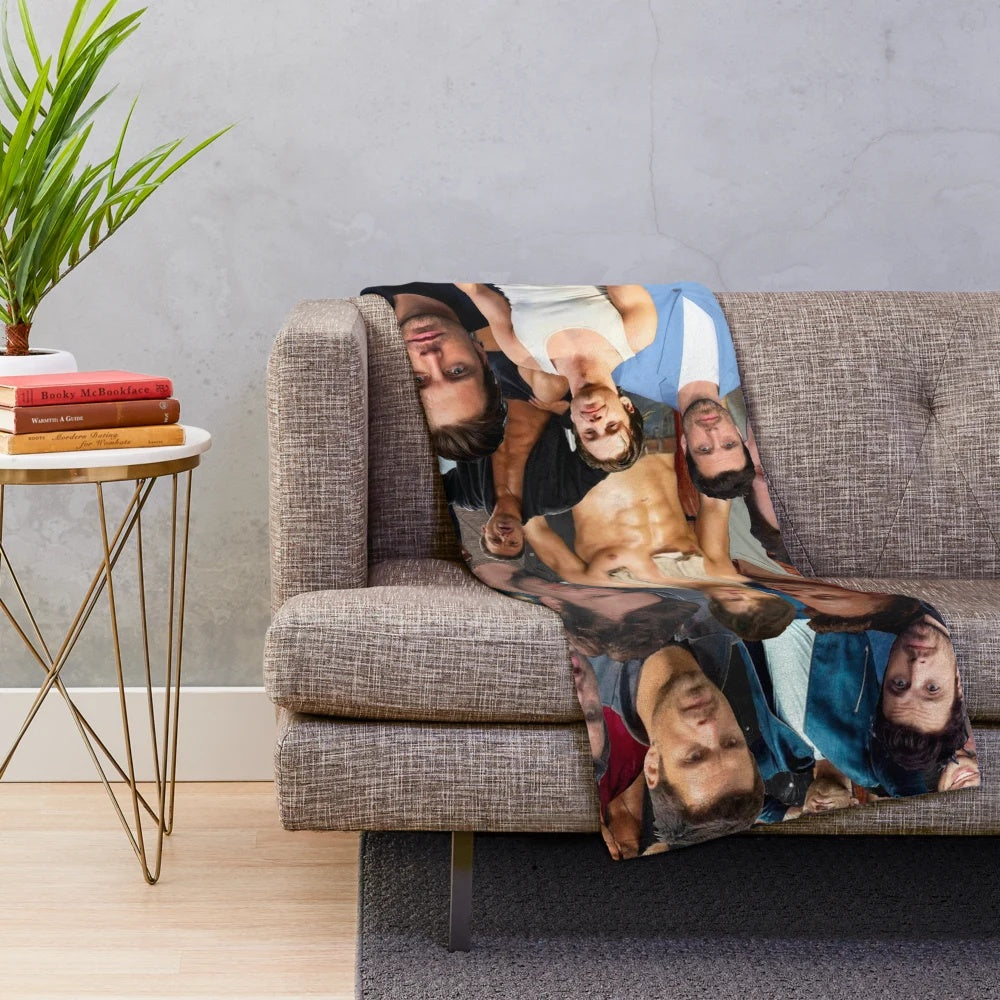 Sebastian Stan photo collage plush blanket