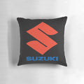 Suzuki logo-inspired custom accent pillow for motorsport and automotive enthusiasts