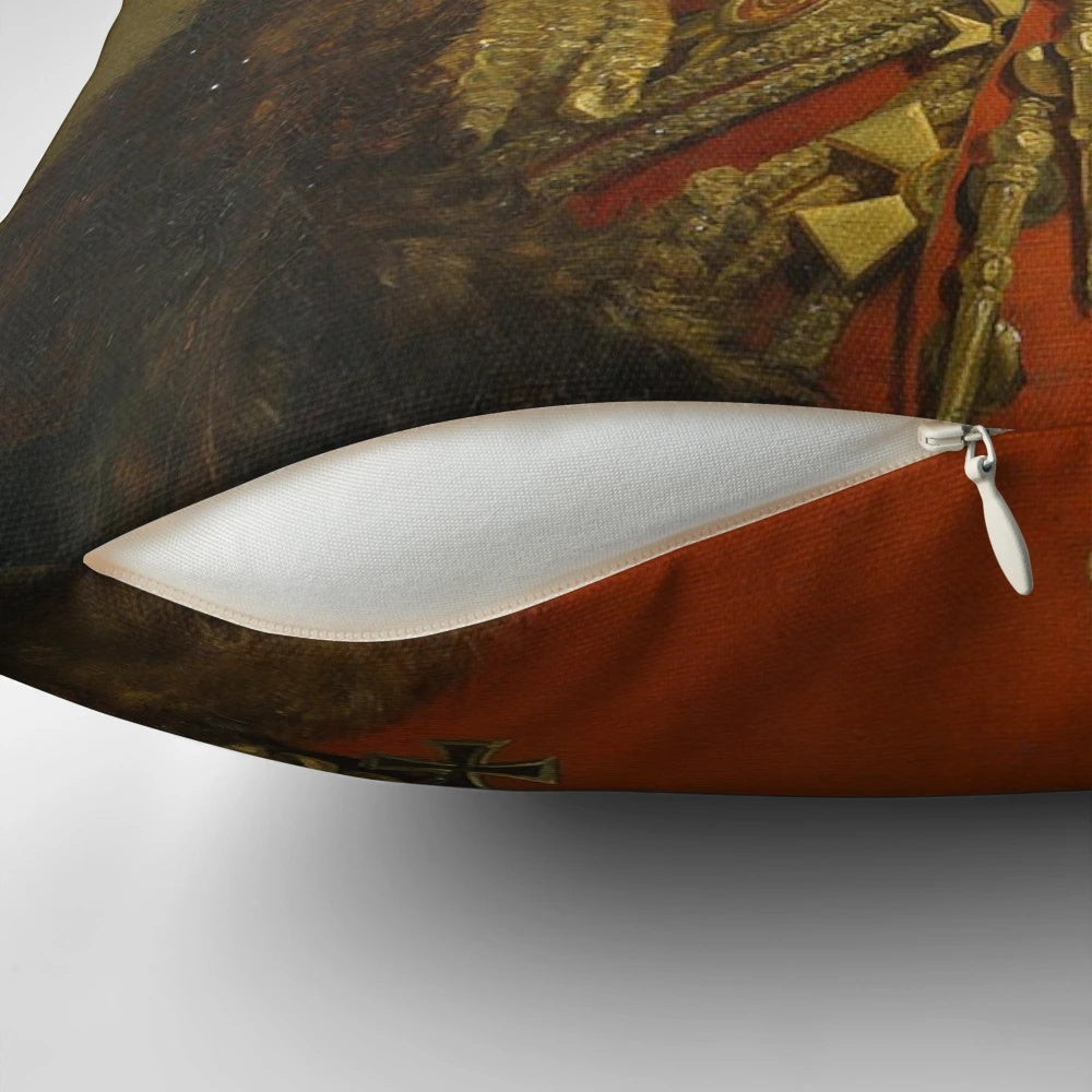 Pillow with a custom printed portrait of Sylvester Stallone using the replaceface technique