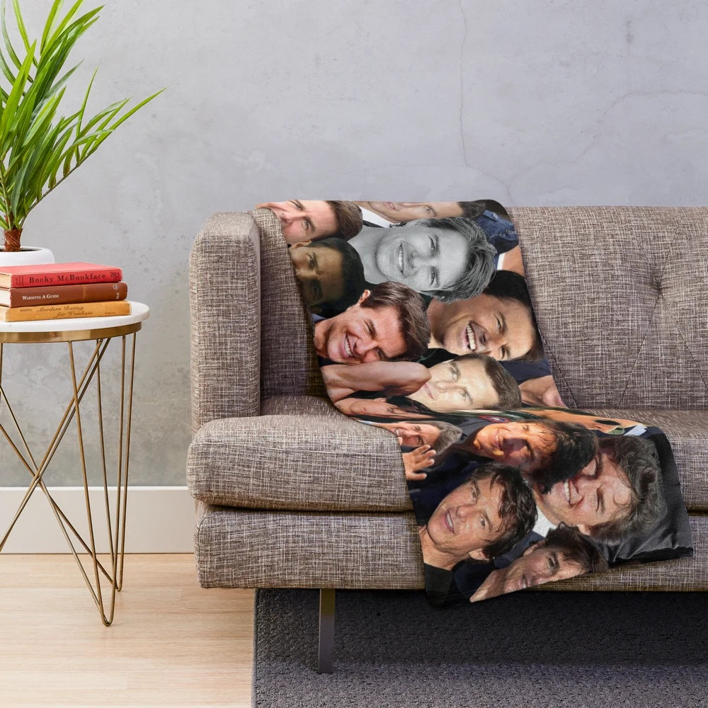 Tom Cruise Photo Collage Plush Blanket
