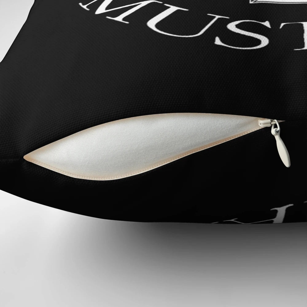 Vibrant Ford Mustang logo printed on a high-quality pillow, perfect for car enthusiasts.