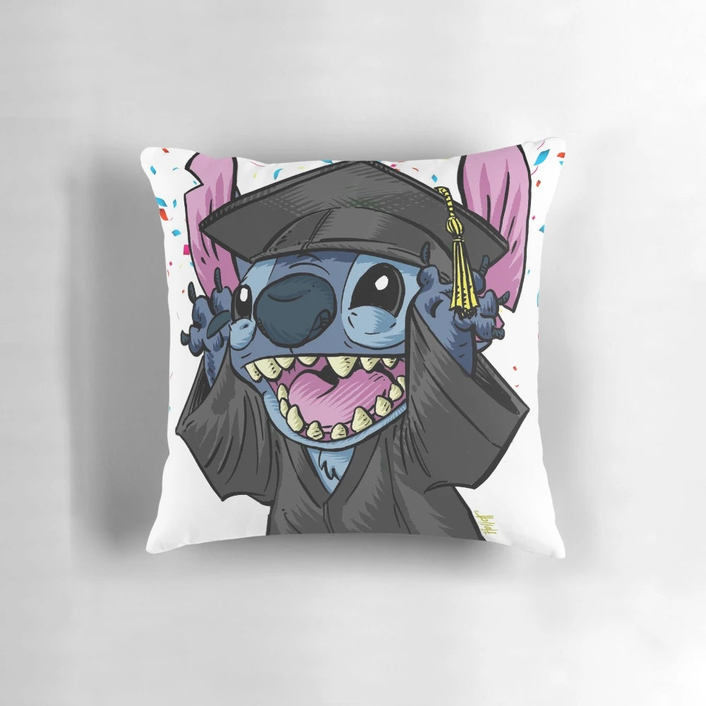 Graduation Stitch Throw Pillow with Diploma Design