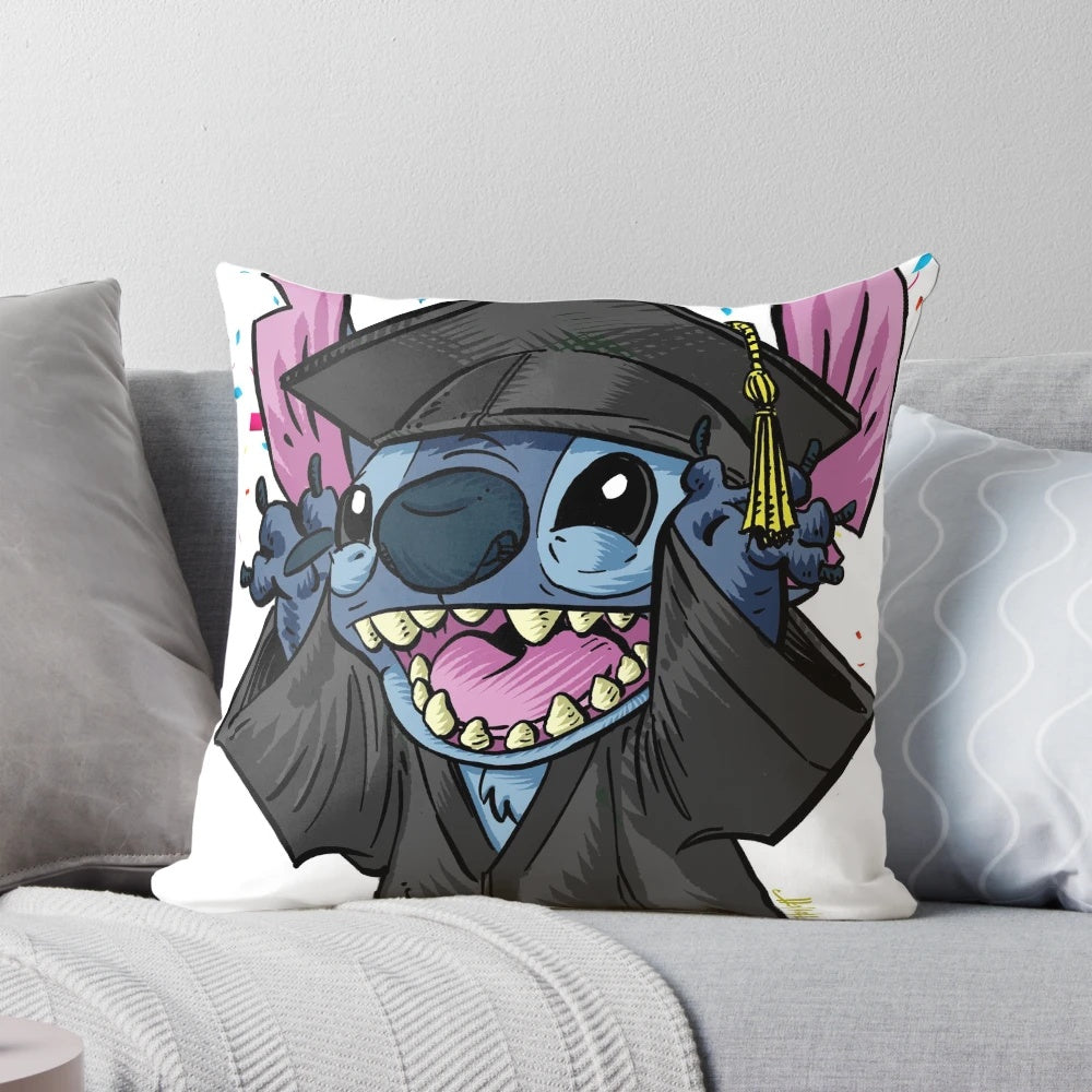 Graduation Stitch Throw Pillow with Diploma Design