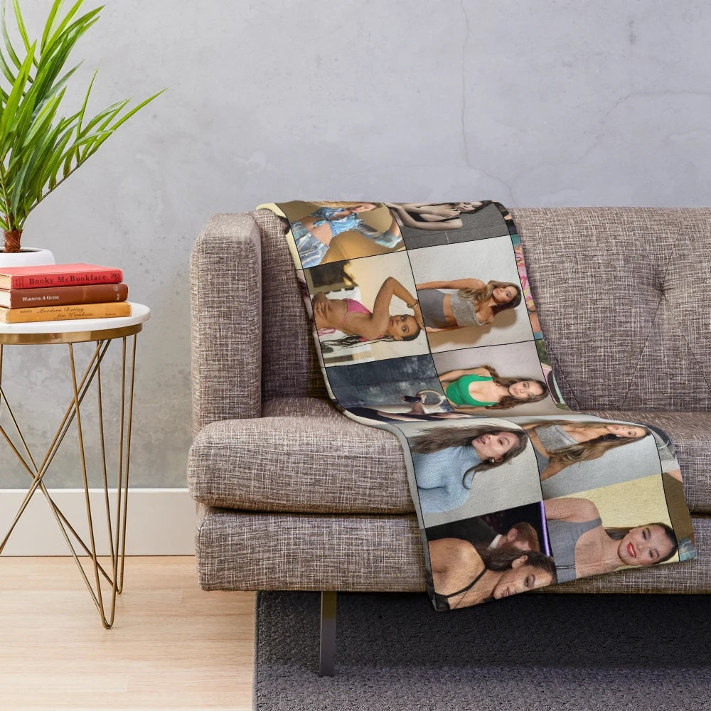 Hailee Steinfeld photo collage design on a soft, plush blanket