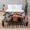 Henry Cavill photo collage design on a plush blanket