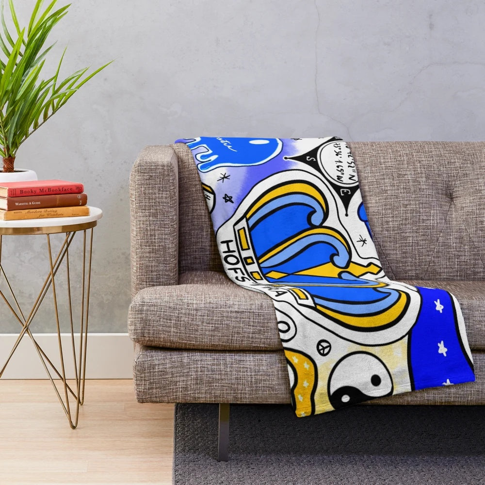 Hofstra University plush blanket with customizable design