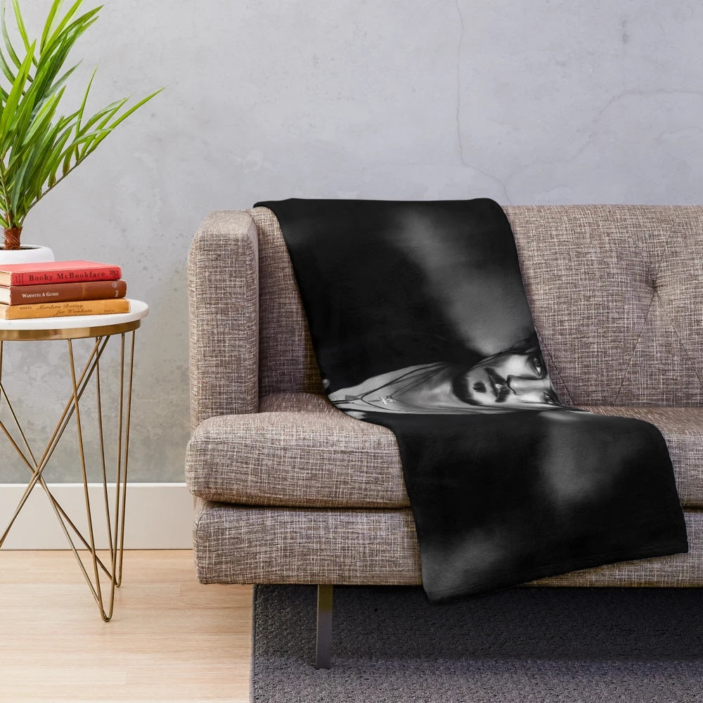 Cozy Johnny Depp portrait plush blanket for movie fans