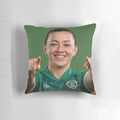 Plush and cozy pillow featuring the name and image of soccer player Katie McCabe
