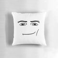 Soft, plush pillow featuring a detailed man face design, inspired by the Roblox gaming platform.
