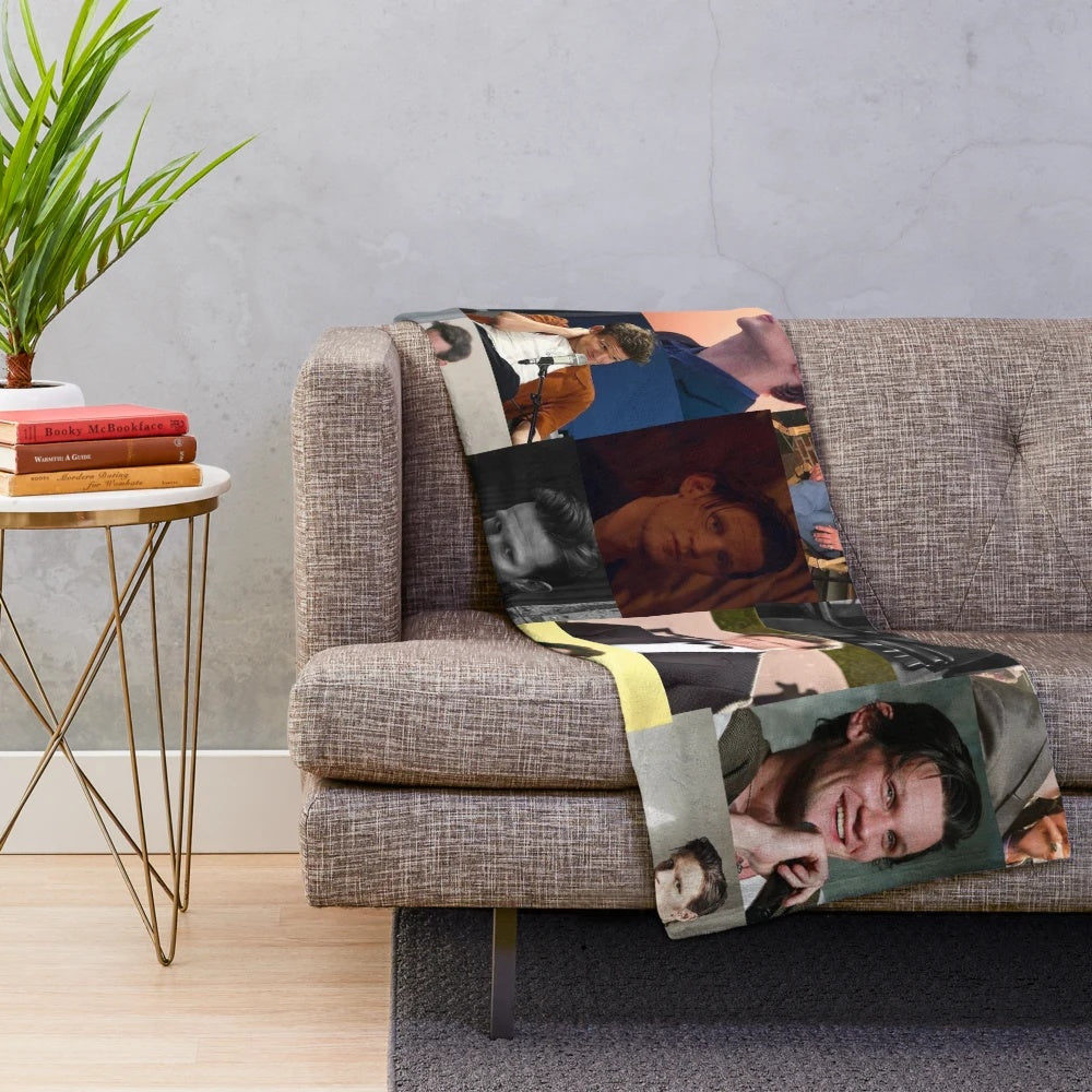 Collage of Matt Smith images printed on a soft, plush blanket