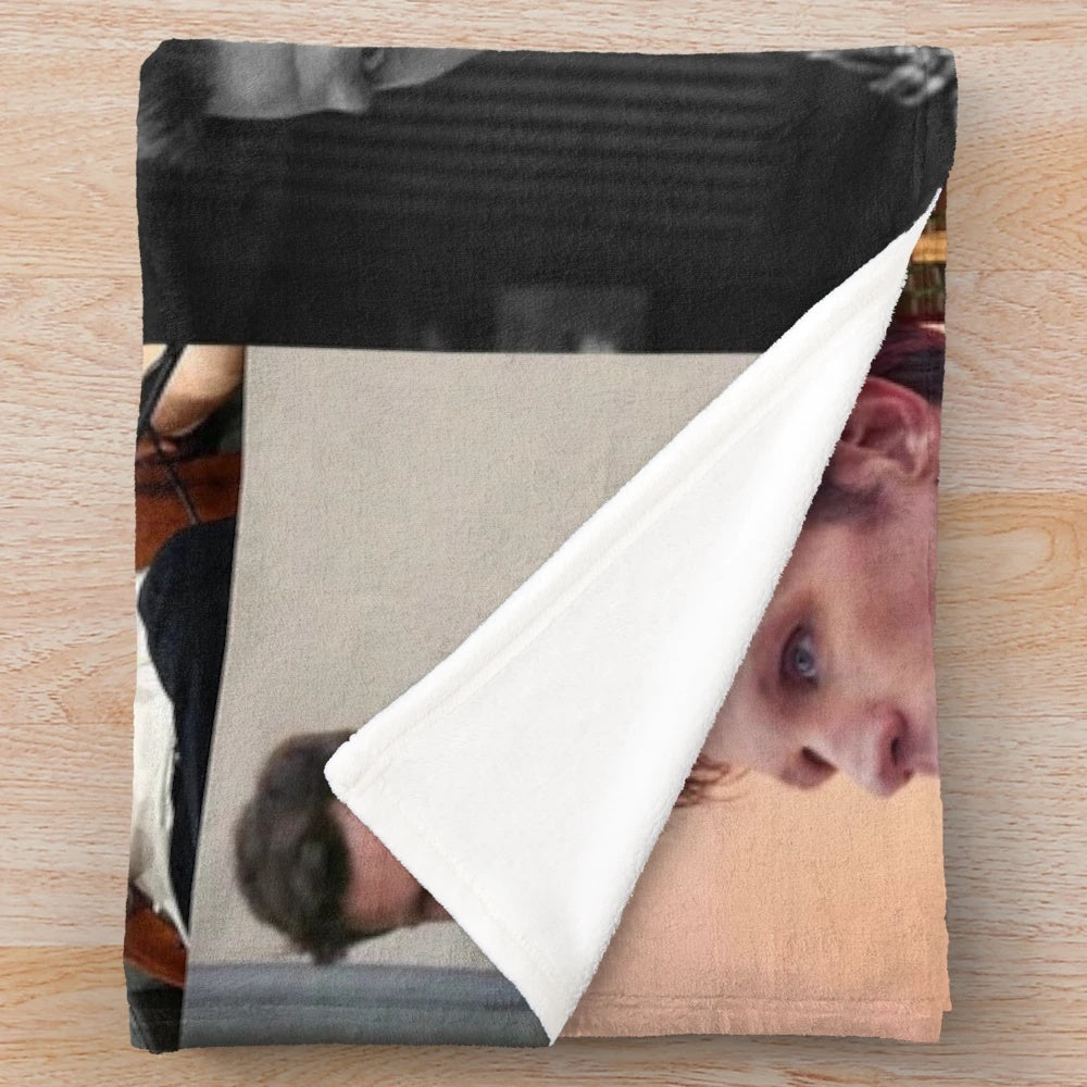 Collage of Matt Smith images printed on a soft, plush blanket