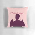 Customizable pillow featuring an illustration of German pop star Mike Singer