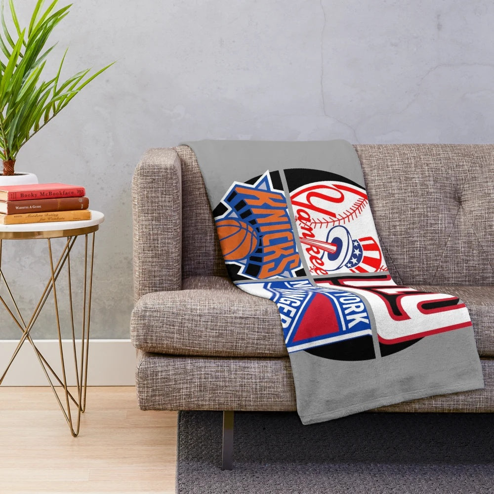 Customizable New York sports themed plush blanket