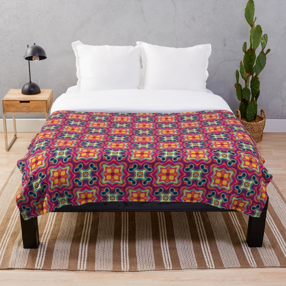 Pattern 47 design on a soft and cozy plush blanket