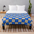 Patterned plush blanket with a cozy, soft design