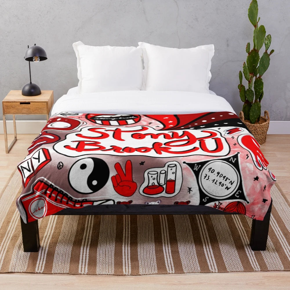 Soft and cozy plush blanket for college and university students