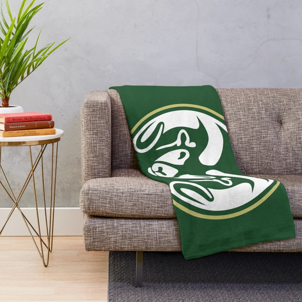 Personalized plush blanket with team logo
