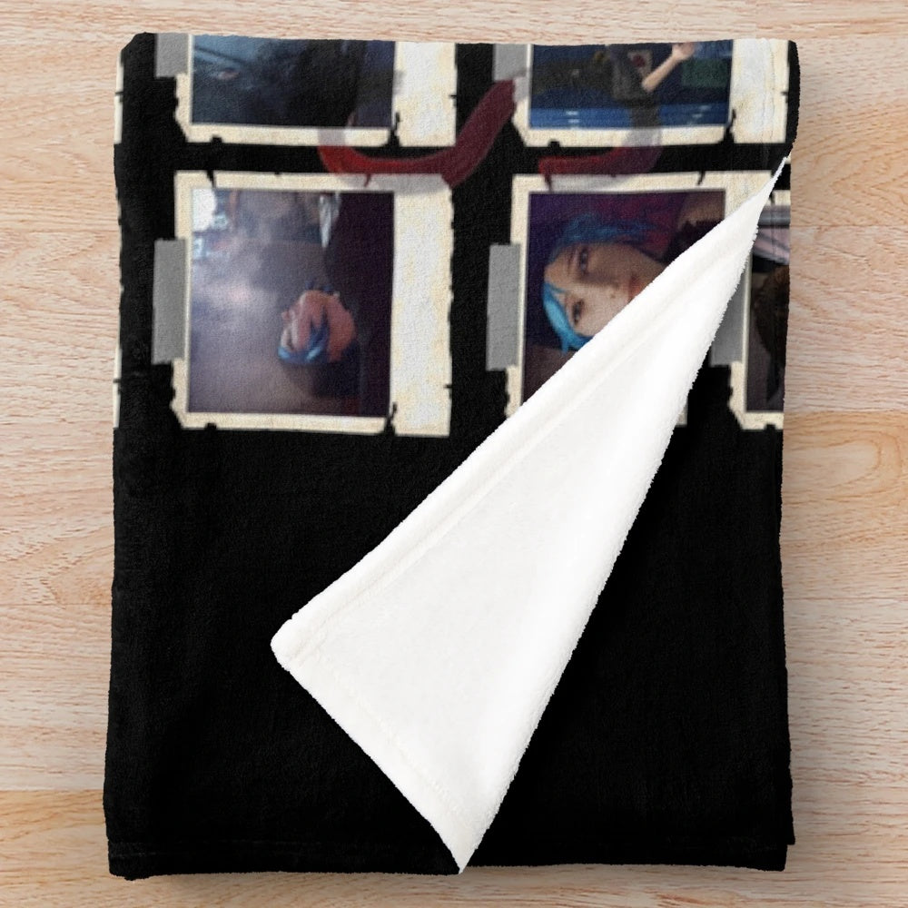 Plush blanket with wall art design inspired by the game Life is Strange