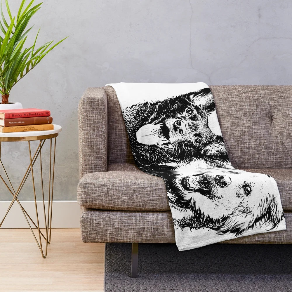 Puppers Plush Blanket with custom dog portrait