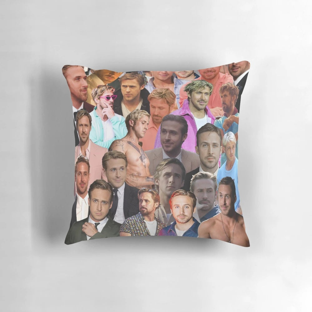 Ryan Gosling Photo Collage Decorative Pillow