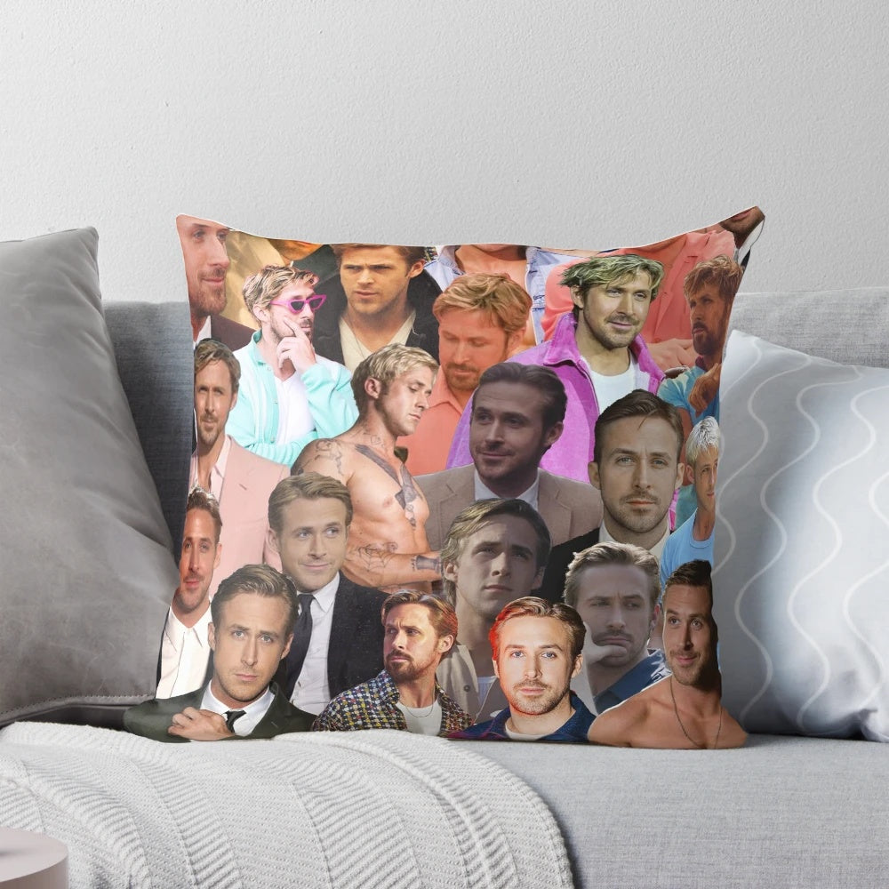Ryan Gosling Photo Collage Decorative Pillow
