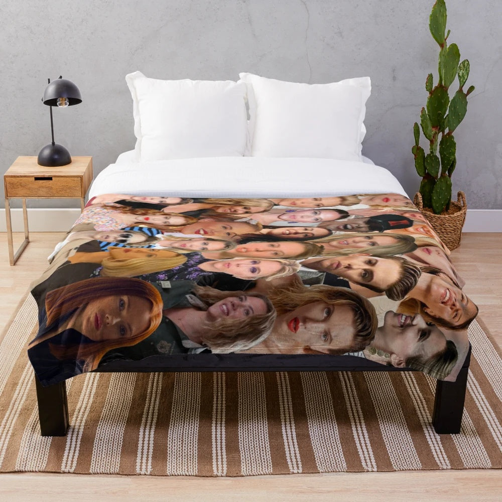 Scarlett Johansson photo collage plush blanket