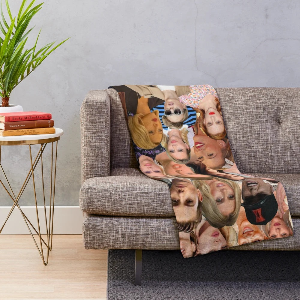 Scarlett Johansson photo collage plush blanket