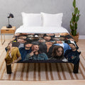 Sebastian Stan fan art photo collage plush blanket