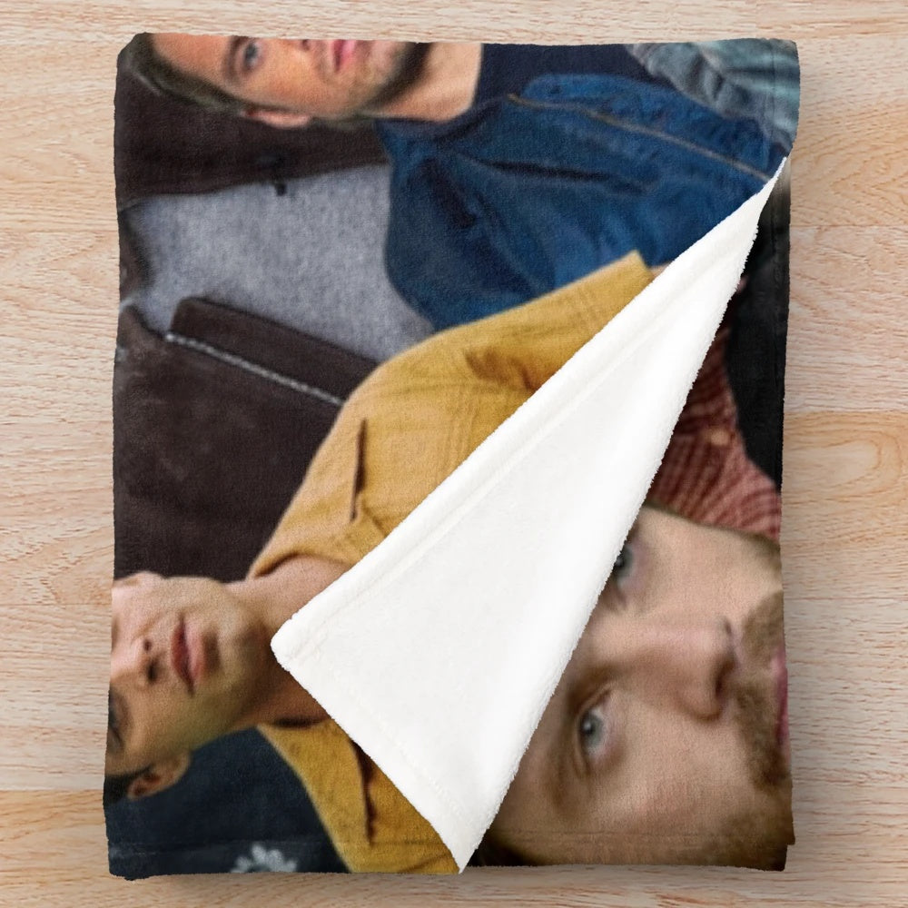 Sebastian Stan fan art photo collage plush blanket