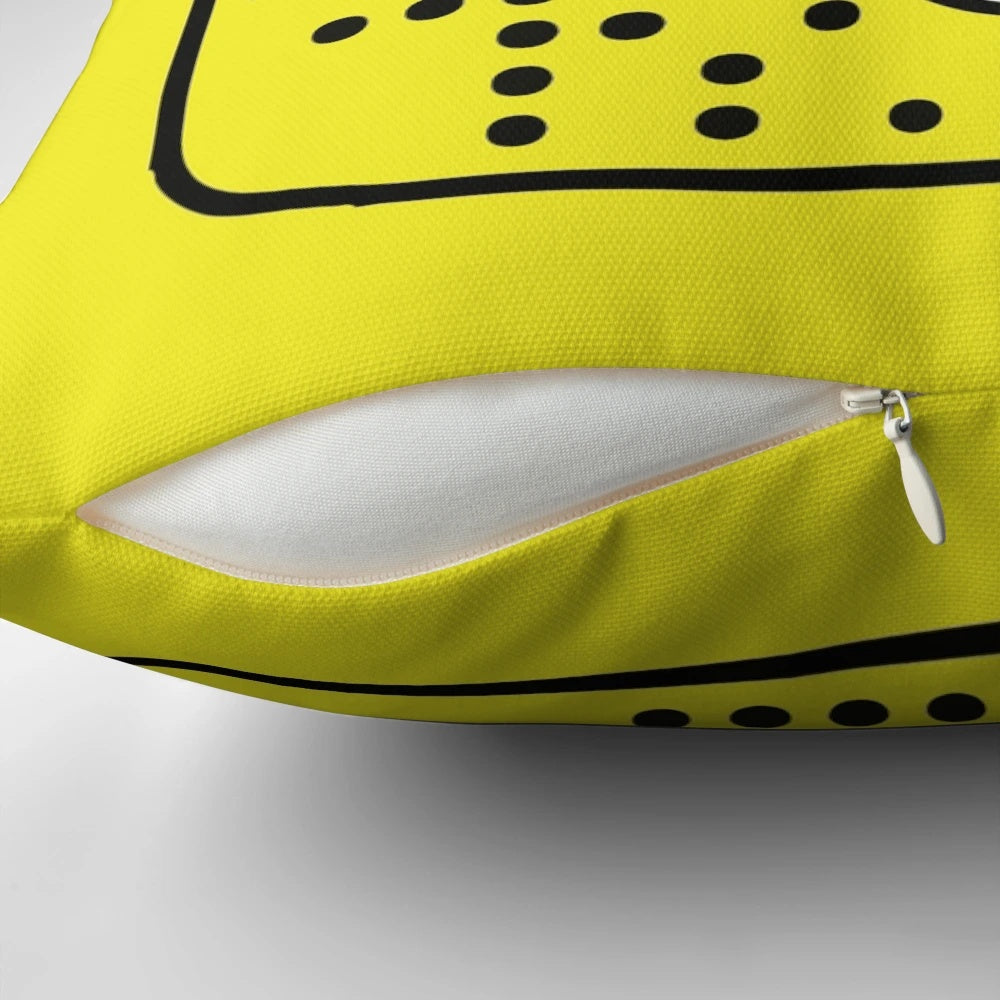 Plush, customizable Snapchat logo pillow for social media-inspired home decor