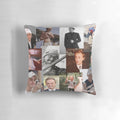 Collage of images featuring actor Tom Felton as the character Draco Malfoy from the Harry Potter series, printed on a soft, comfortable pillow.