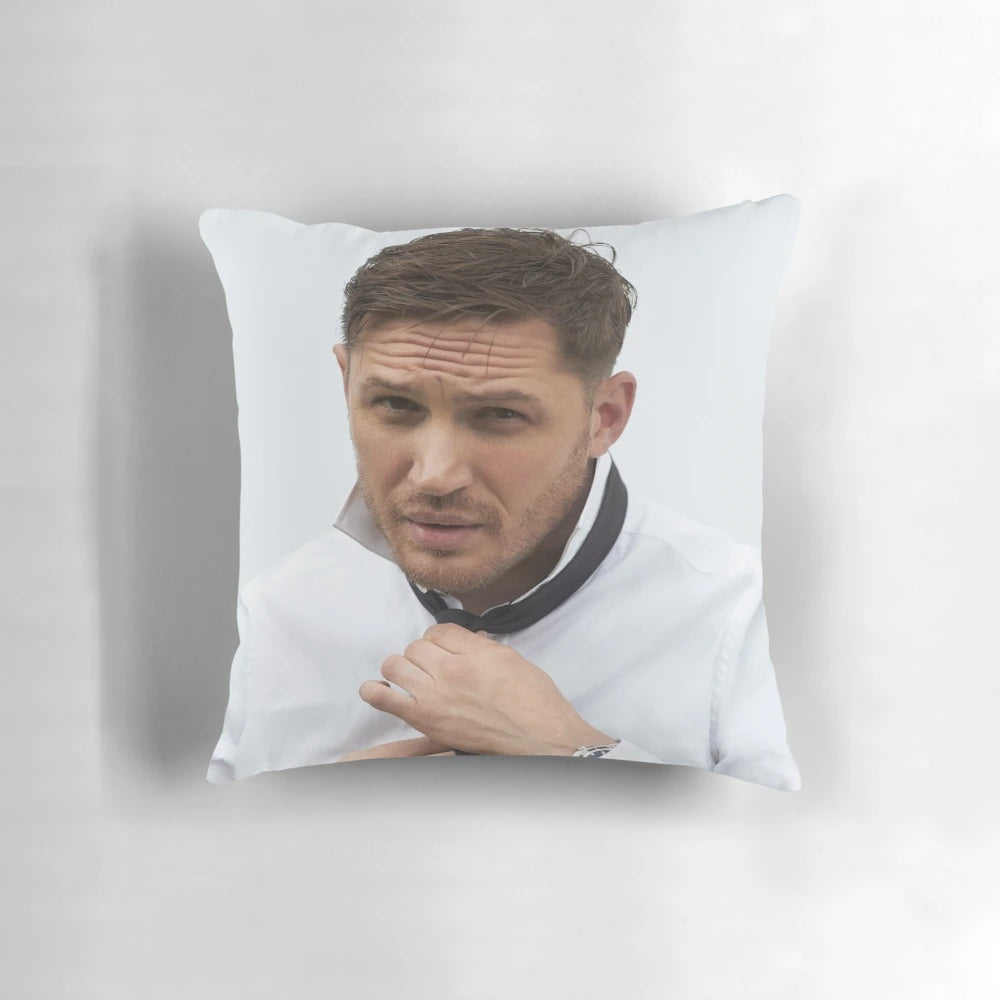 Plush pillow featuring an image of actor Tom Hardy
