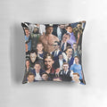 A collage of images featuring actor Tom Hiddleston, known for his role as Loki in the Marvel Cinematic Universe, printed on a soft, comfortable pillow.