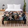 Tom Hiddleston photo collage design on a soft, plush blanket