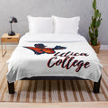 Utica College plush blanket with custom design