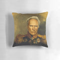 Clint Eastwood portrait pillow with a unique face swap design