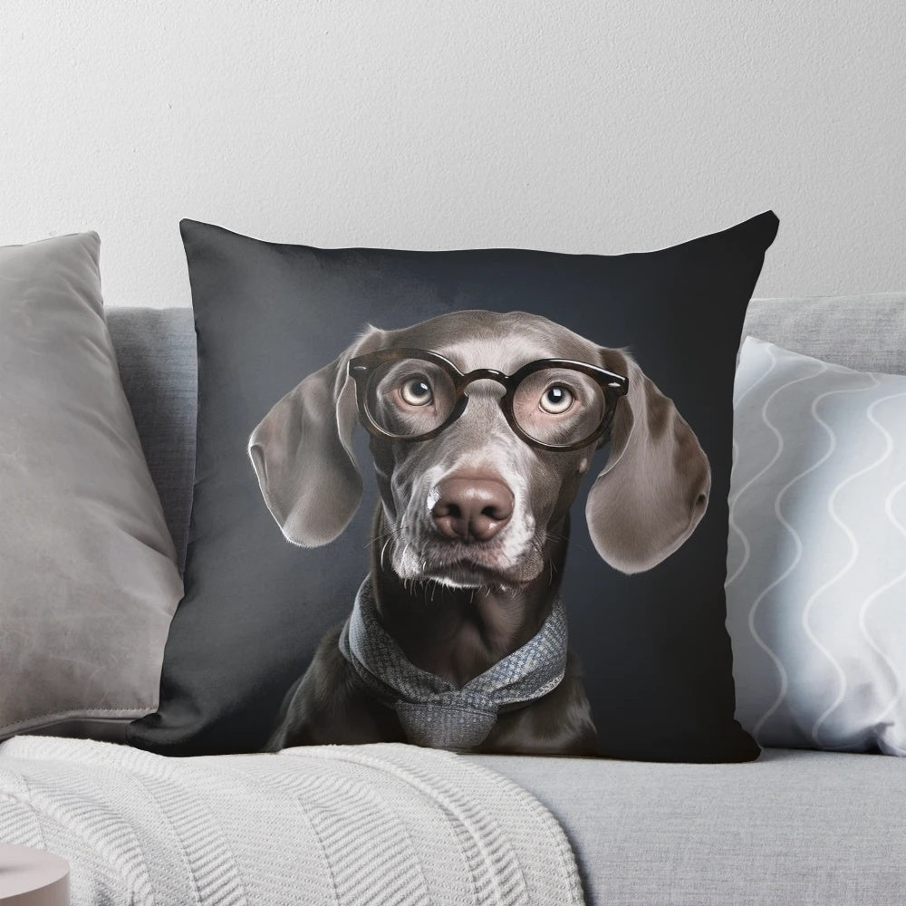 A cozy and stylish weimaraner-themed pillow perfect for any home.