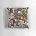 A beautifully designed pillow featuring a collage of photos of the acclaimed actor Michael Sheen.