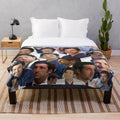 A plush blanket featuring a collage of Patrick Dempsey's photos
