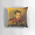 A personalized pillow featuring a photoshopped portrait of actor Chris Hemsworth as the Marvel superhero Thor.