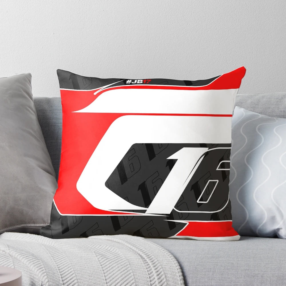 Charles Leclerc inspired helmet graphic printed on a high-quality pillow