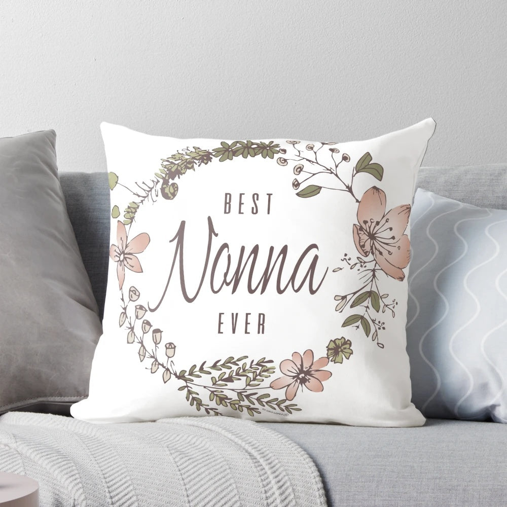 Customized pillow with "Best Nonna Ever" text