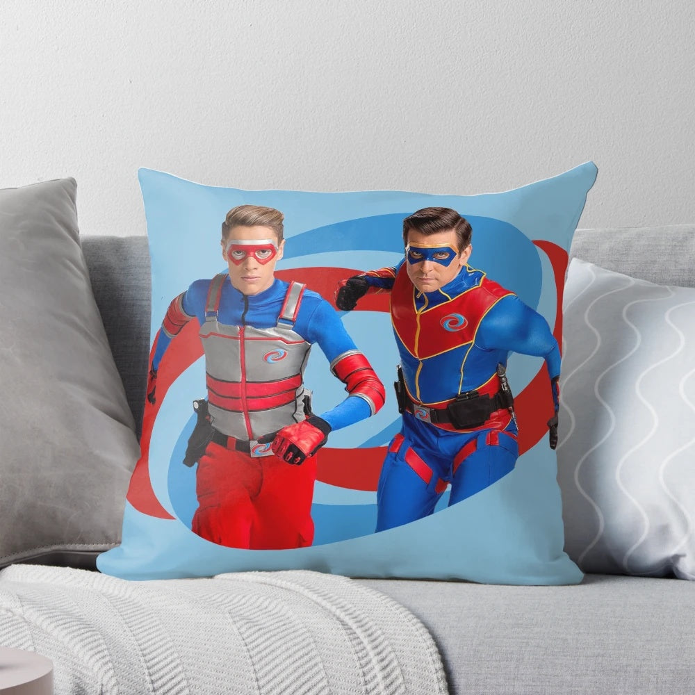Customized Henry Danger inspired throw pillow with hero logo design