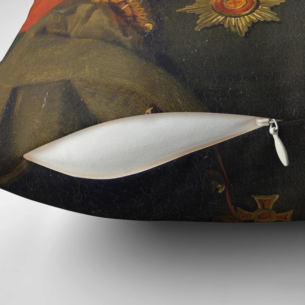 Customized pillow featuring a replacement face design of actor Patrick Stewart