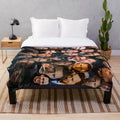 Close-up of a custom-designed plush blanket with a cozy and soft texture