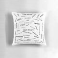 Pillow with Robbie Williams song titles printed on it
