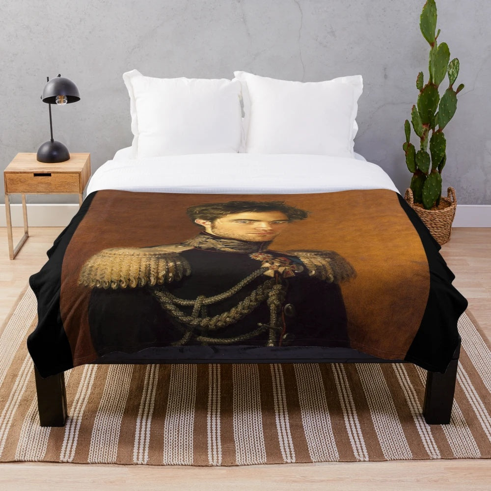 Robert Pattinson custom plush blanket with photoshop replaceface portrait design