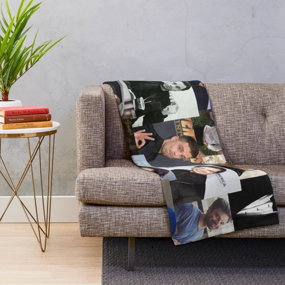 Sebastian Stan Collage Plush Blanket featuring Bucky Barnes from the Marvel Cinematic Universe